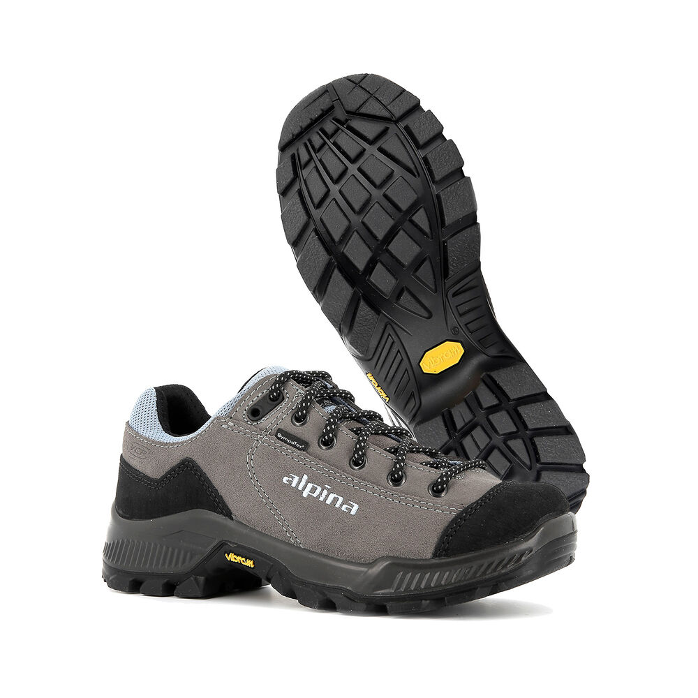 Vibram Sole Alpina Vento Kısa Bayan Yürüyüş Ayakkabısı Gri/Siyah,UQ8493705